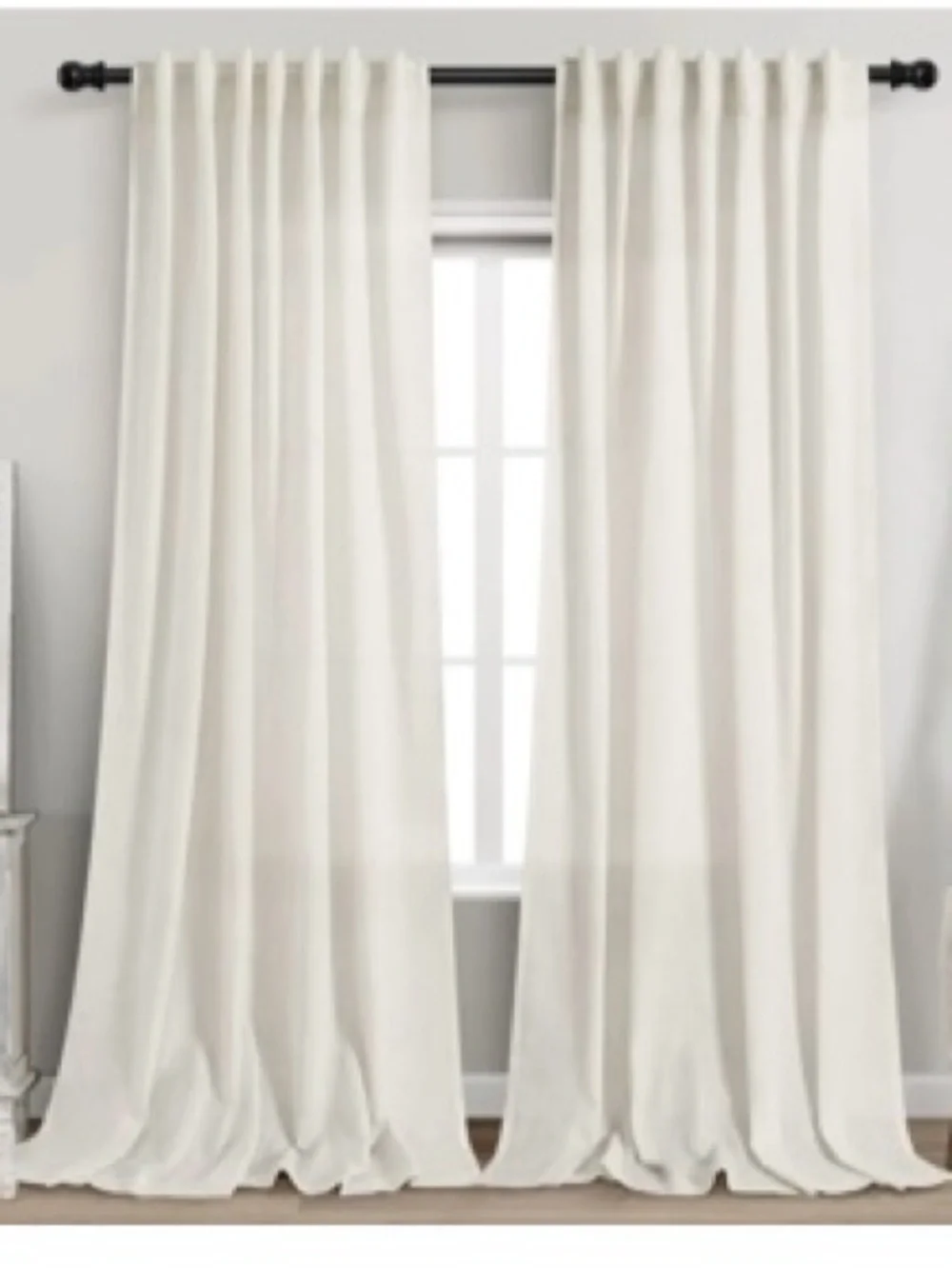 Elegant Ivory Curtains, 2 Panels, New, Open Box